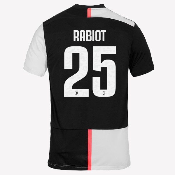 Camiseta Juventus NO.25 Rabiot Primera equipo 2019-20 Blanco Negro